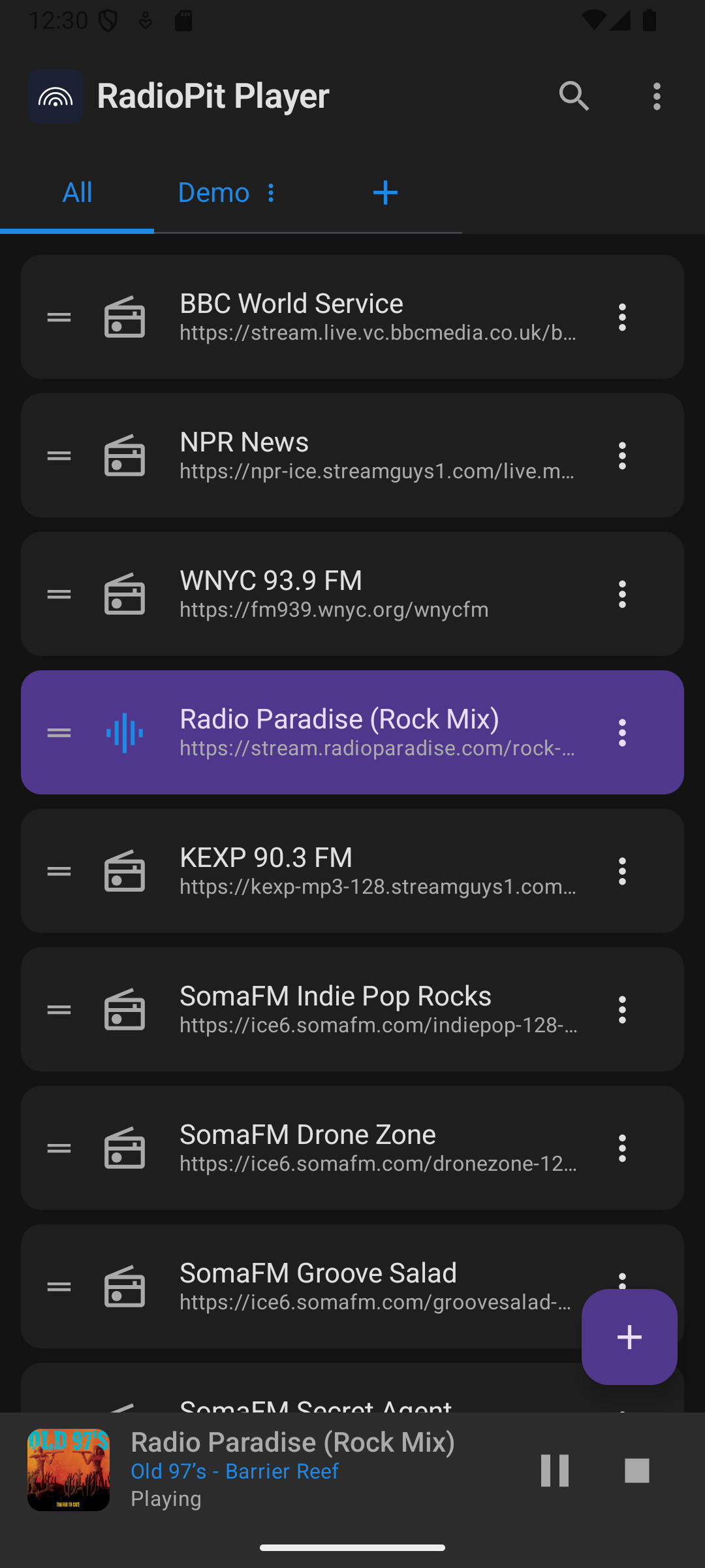 RadioPit Android — station list